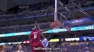 MUST SEE LBJ dunks on Mahinmi   NBA Finals Game 3