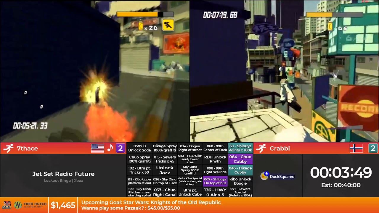 Bingothon Summer 2020: Jet Set Radio Future - Lockout Bingo by 7thace vs. Crabbi