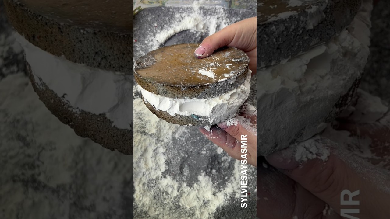 Starch burger 🍔 • Squeaky Cornstarch • Charcoal Reforms • Satisfying Dusty Crush • ASMR