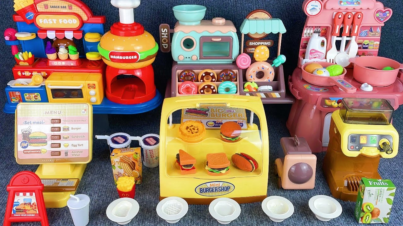 10 Minutes Satisfying with Unboxing Hamburger Shop Toys Play Set Review Toys | ASMR 