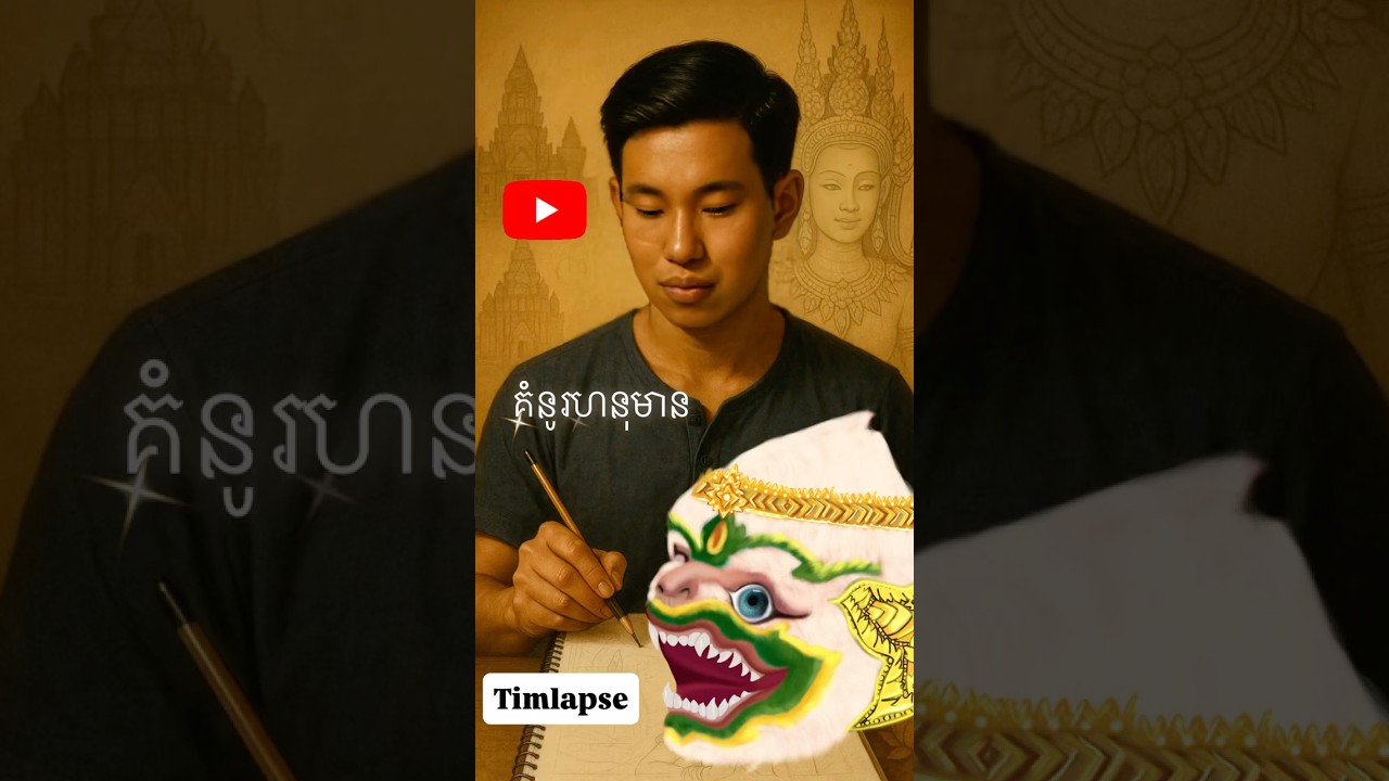 Hanuman Drawing Timlapse (ហនុមាន) 🇰🇭 #hanuman#khmerart#art#ហនុមាន#khmer#cambodia#history