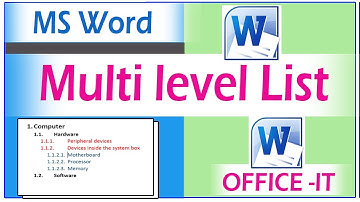MS Word Tutorial: Multilevel List in Tamil