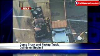 Dump Truck, Pickup Collide On Route 8