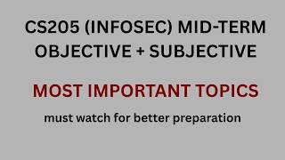 CS205 mid term preparation || cs205 mid term || cs205 mid term subjective + objective preparation