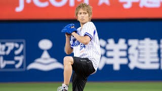 手越祐也、初の始球式は“ワンバン投球”　初マウンドは「神聖な雰囲気がありました」