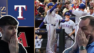 British Father and Son React! Rangers vs. D-backs World Series Game 4 Highlights!