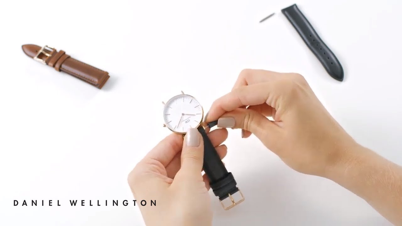 How change your strap from Leather to Leather Wellington - YouTube
