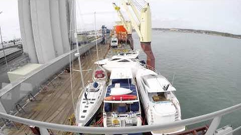 Time-lapse - Ship loading Yachts - Southampton, UK