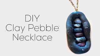 DIY Jewelry, Stacked Pebbles Nestled in a Stone (Clay)