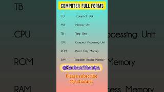Computer Full forms #kanhaorkhaniya  #computer