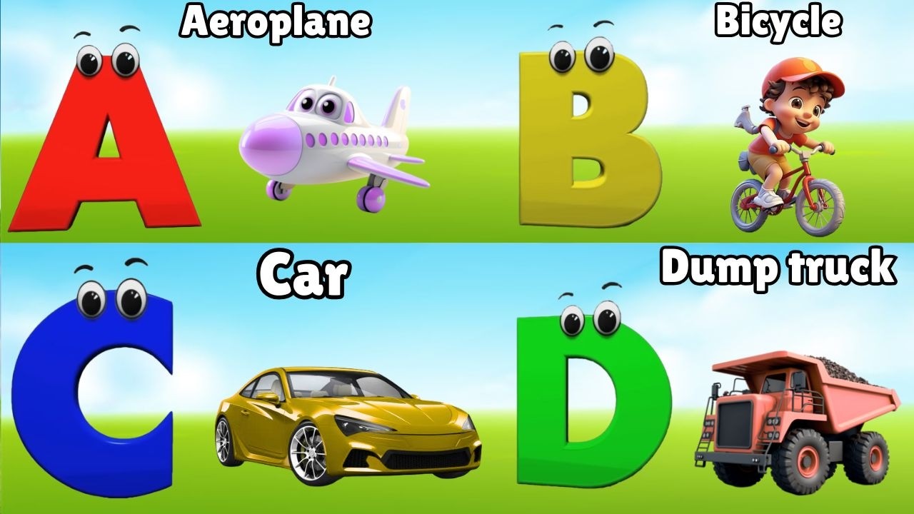 Vehicles Alphabet Song for kids | Vehicle ABC Song | Phonics for Kids | Alphabet Letters, Baby