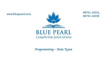 Blue Pearl Computer Education - Programming - Data Types