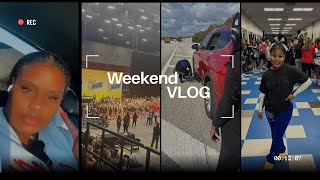 WEEKEND VLOG✨ Road Trip 🚗 We Caught A Flat Tire 😒 High School Nationals Cheer Competition 🎀