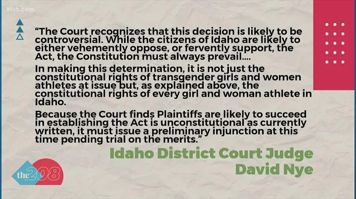District judge temporarily stops Idaho's controversial transgender athlete law