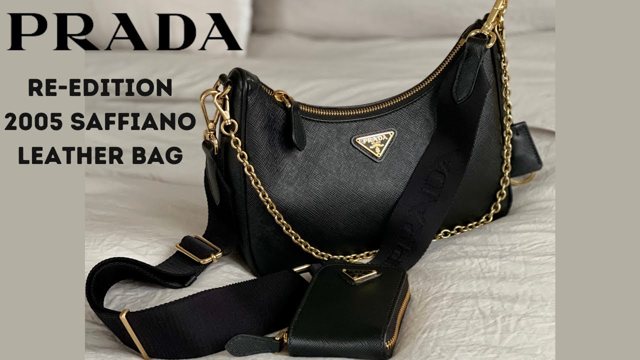PRADA RE-EDITION 2005 SAFFIANO LEATHER BAG UNBOXING & REVIEW