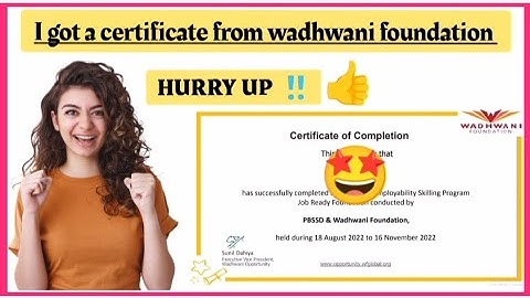 Complete Quiz and get certificate | I got certificate from wadhwani foundation | @ytbubu