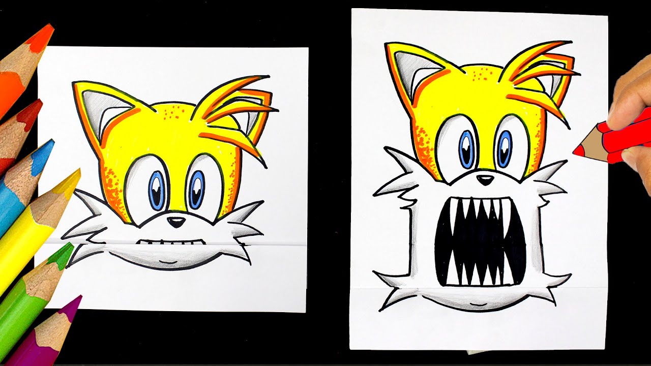Como desenhar o Tails do Sonic #drawing #sonic #art #challenge #viral