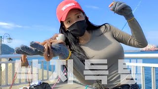 이게 올라온다고..? 미창석유 신방파제 자급자족 원투낚시