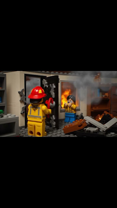 'Tense Moments! LEGO Firefighters Save Children from Blazing Fire'LEGORescue  #LEGOFirefighters#fyp