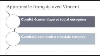 Imparare il francese = Vocabolario = comitato per l'agricoltura CE