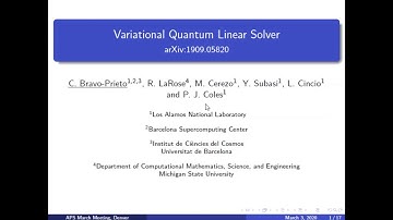 Variational Quantum Linear Solver --- Carlos Bravo-Prieto