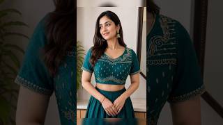 Wait… this blouse is handmade? 😳|💚Peak detailing to upgrade your saree look ✨| #shorts #blousedesign