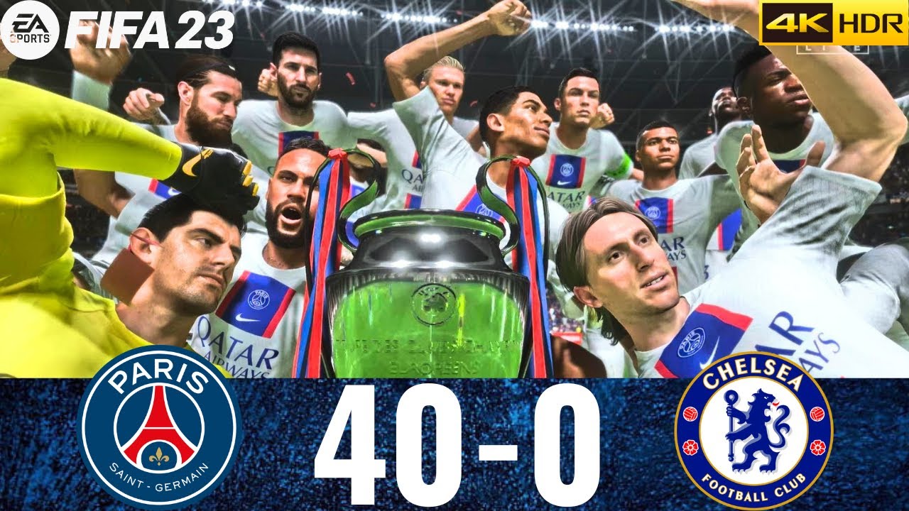 FIFA 23- PSG 40-0 CHELSEA - MESSI RONALDO NEYMAR & MBAPPE ! ALL STARS !UCL FINAL !PS5 4K HDR !
