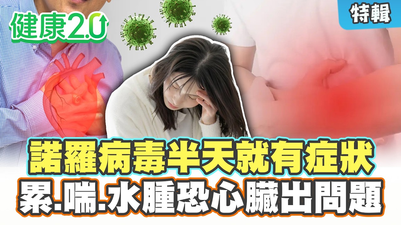 【特輯】輪狀、諾羅病毒潛伏期短 半天就有症狀！累、喘、水腫不是老化恐心臟出問題！｜健康2.0 #鄭凱云 #陳欣湄 #韋汝