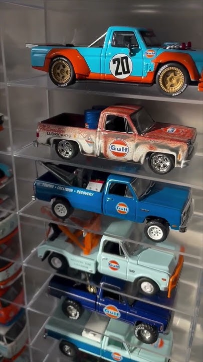 @riga.di e sua parede de carros diecast 1:64 com a pintura Gulf