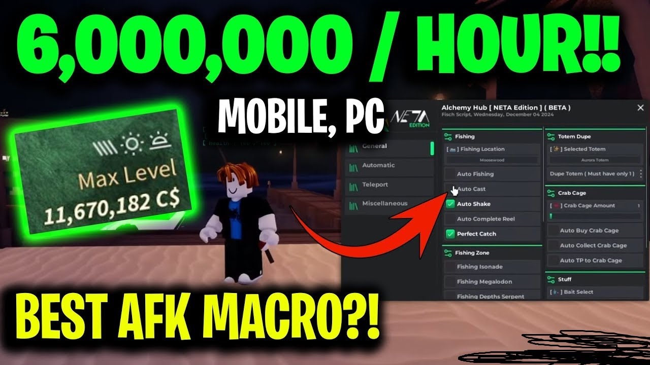 [ NEW ] The BEST Fisch Macro on Mobile & PC? 🐟 How to AFK MACRO in Roblox Fisch in 2025