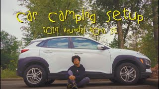 Small SUV Car Camping Setup | Car Camping tour of a Hyundai Kona | Micro Camper