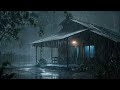 Rain Sounds &amp; Thunder in a Cozy Cabin for Sleeping | Rain Sounds Peaceful Night Storm Ambience