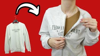 Sewing tricks to sew a zipper into a sweatshirt correctly and easily