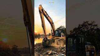 🔥 Long Reach Caterpillar Excavator Working in River! 😱 Massive Digging Machine #Caterpillar #long