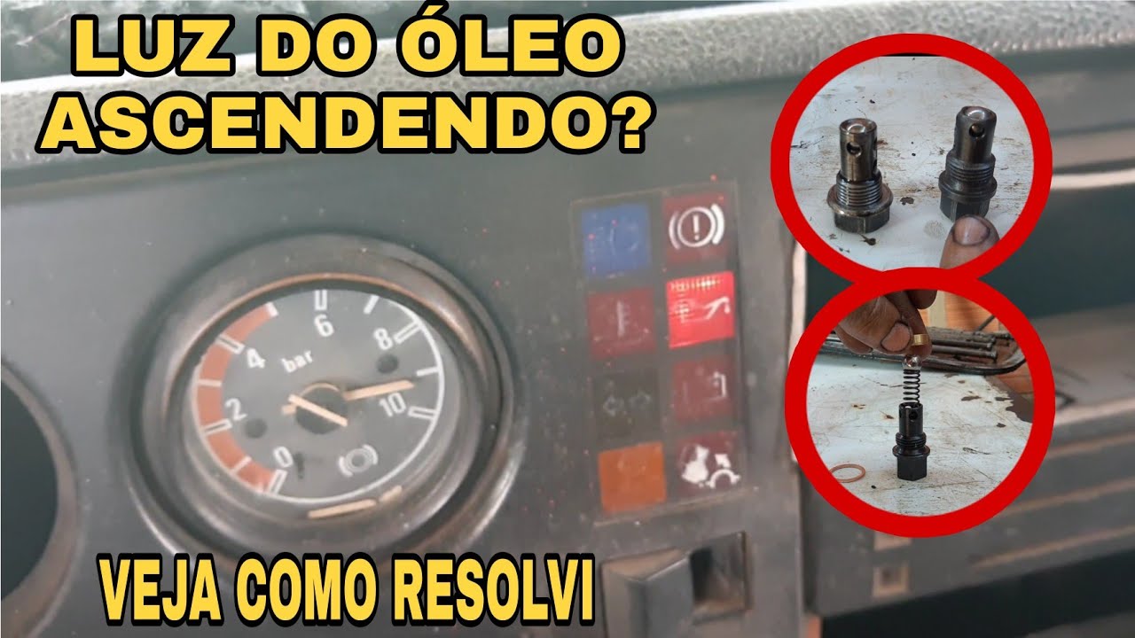 TROCANDO A VÁLVULA DE ALÍVIO DO VW 7 90. VEJA COMO RESOLVI O PROBLEMA DA LUZ DO ÓLEO ASCENDENDO.