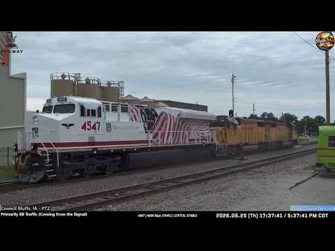 UP826 / UP729 with UP4547 at Council Bluffs IA on 2026.06.25
