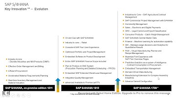 SAP S4 HANA 1709 Overview