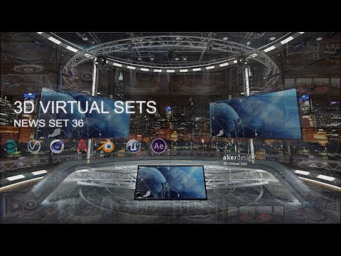 Virtual TV Studio News Set 36, an Architecture 3D Model by akerStudio (Thumbnail 1 of 25)
