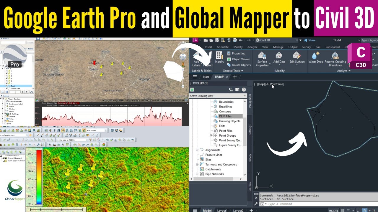 Unlocking Civil 3D Magic: Google Earth Pro & Global Mapper Tricks - YouTube