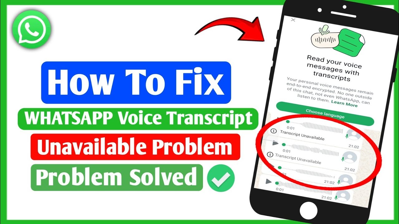 How To Fix WhatsApp Voice Transcript Unavailable Problem