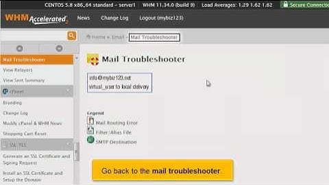 How to use mail troubleshooter in WHM