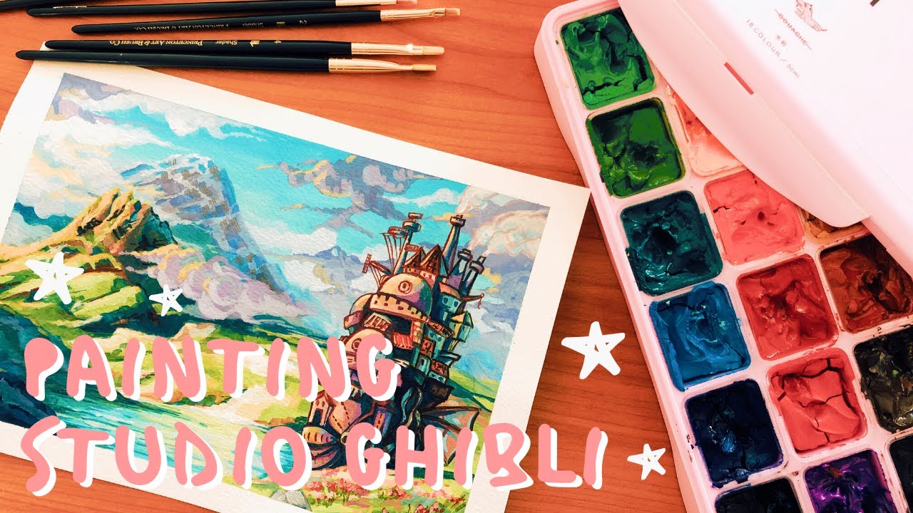 painting Studio Ghibli scenes 🌸 \ Howl's Moving Castle