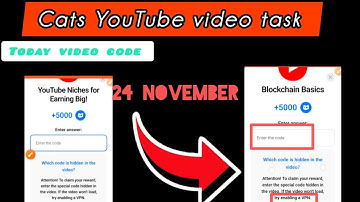 YouTube Niches for Earning Big! Blockchain Basics Video Code 24 November | Cats Video Code Today |