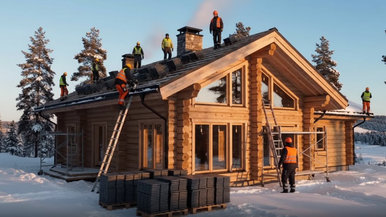 Местная группа построила заснеженный дом за 100 дней, используя ценную древесину.