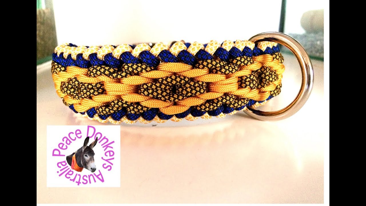 Diamond pattern modified sanctified paracord dog collar