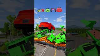 Big and Small Cars vs Trains Crash - BeamNG.drive #beamng #shorts