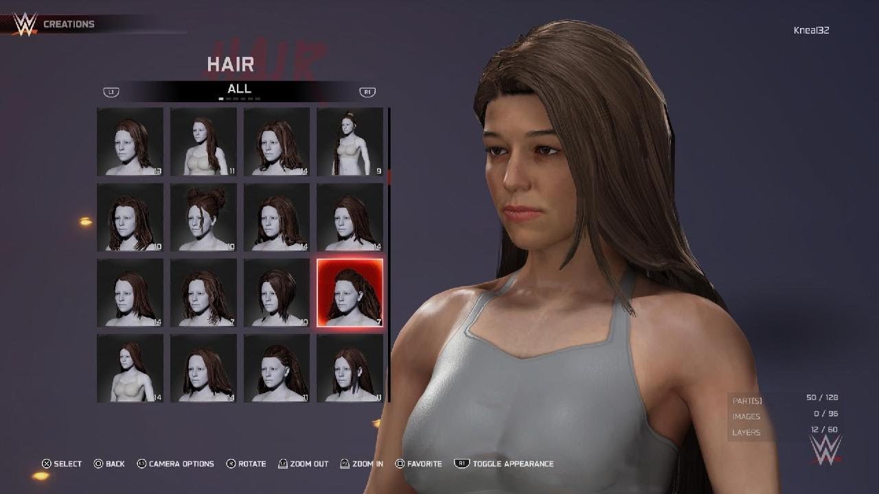 WWE 2K25 Create a Wrestler parts for female Wrestlers