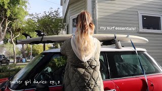 MY SURF ESSENTIALS! 🏄‍♀️ everything you need to start surfing | surfer girl diaries ep. 3
