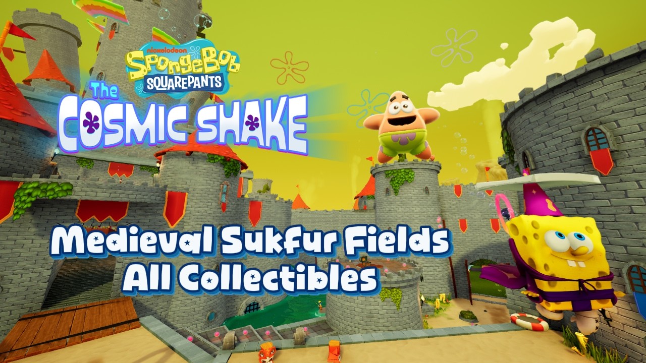 Medieval Sulfur Fields – 100% All Collectibles & Full Story Walkthrough | SpongeBob Cosmic Shake