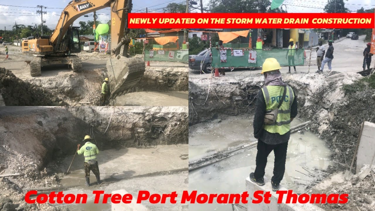 CHEC RESUME BACK WORK AND THE] Storm Water Drain Construction[ Cotton Tree Port Morant.